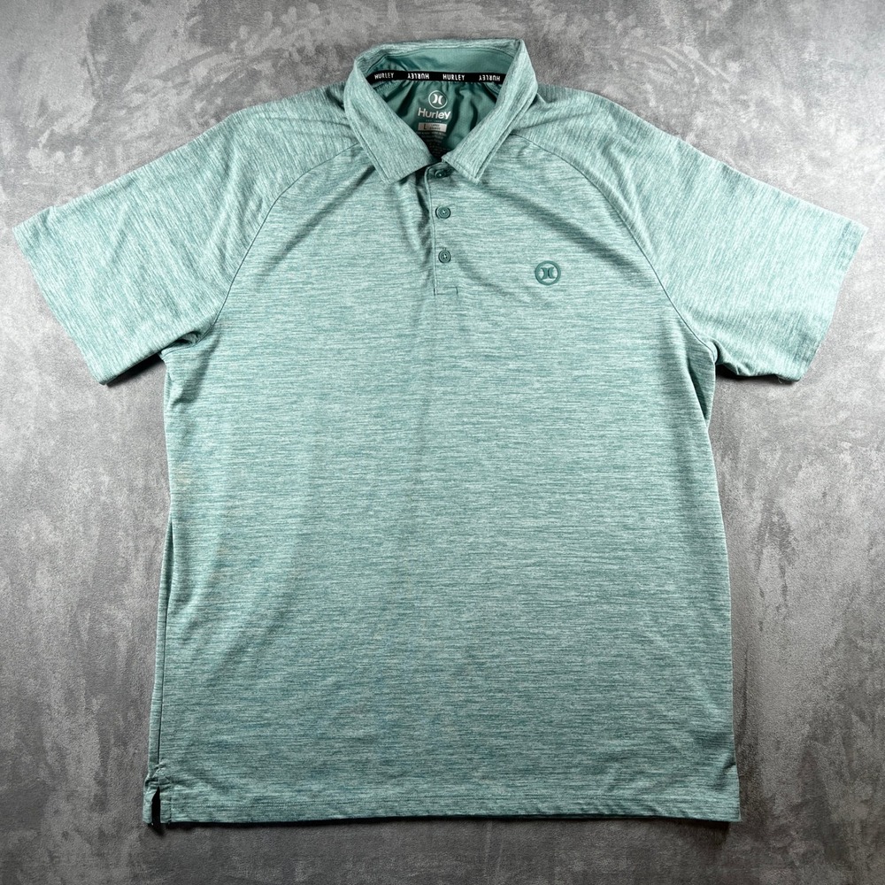 Hurley Men's Ultra Soft Stretch Moisture‎ Wicking Performance Polo Shirt Green L